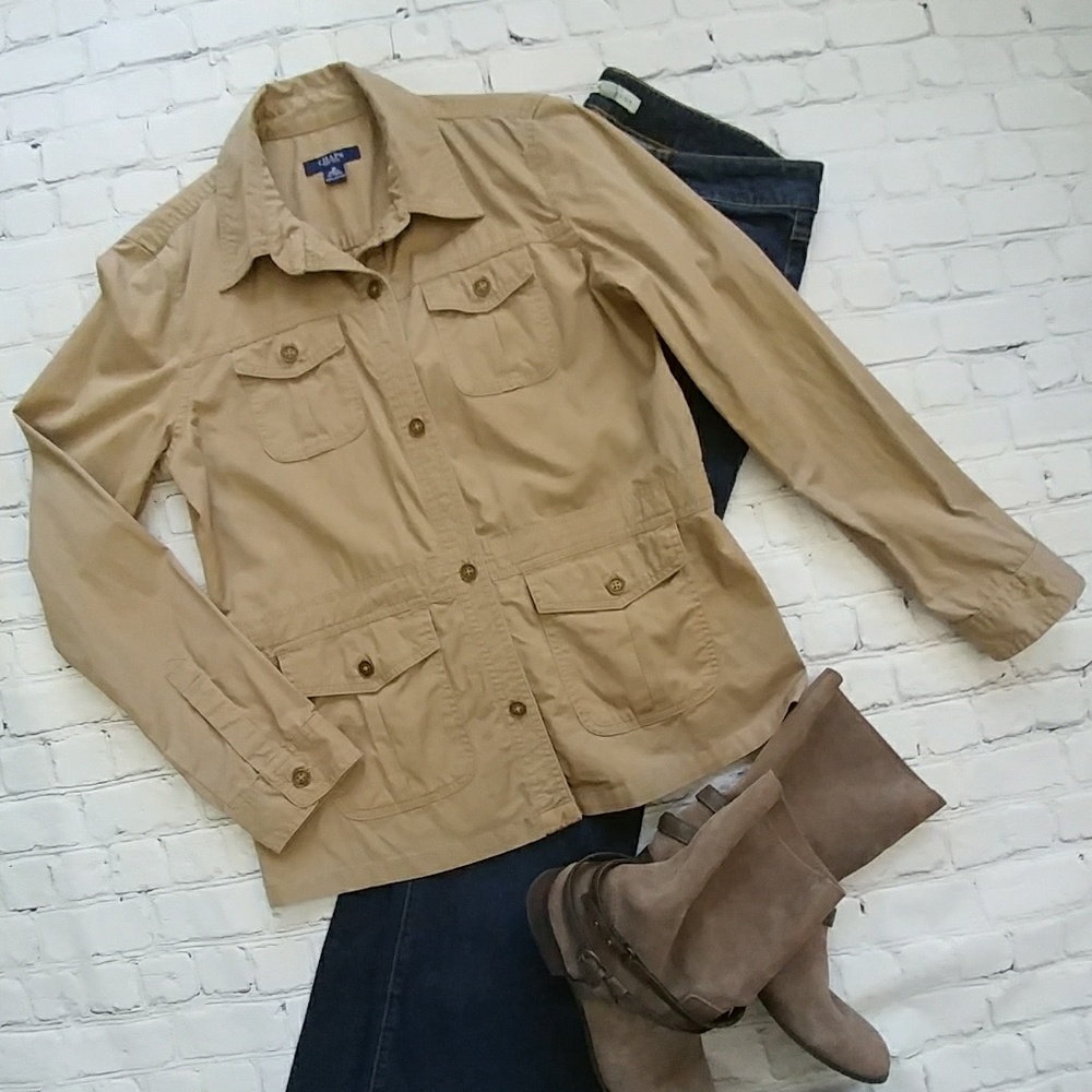 NWOT Chaps Khaki Cargo Jacket